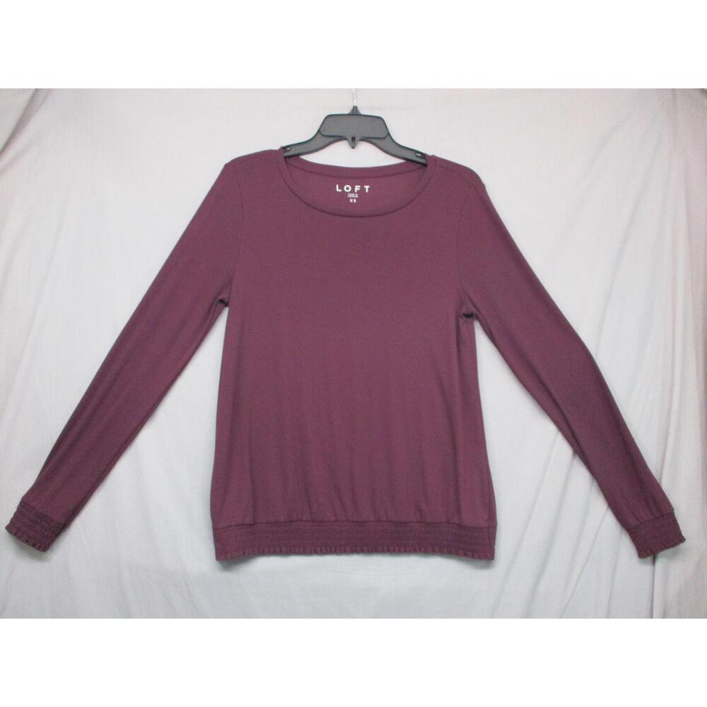 LOFT Purple‎ Crew Neck Trendy Womens Sweatshirt Top Size Extra Small
